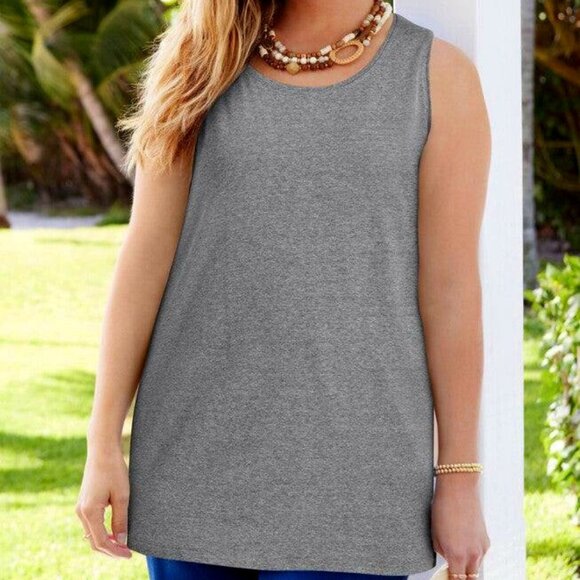 Catherine's Gray Suprema Tank Top- 4X-NWT - Picture 1 of 3